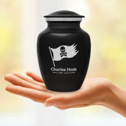 Pirate Flag Sharing Urn - Jet Black