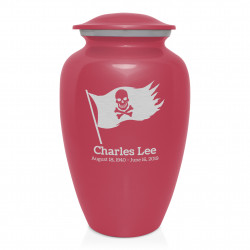 Pirate Flag Cremation Urn - Rose Pink