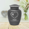 Small Paw Prints On My Heart Pet Cremation Urn - Gunmetal Gray