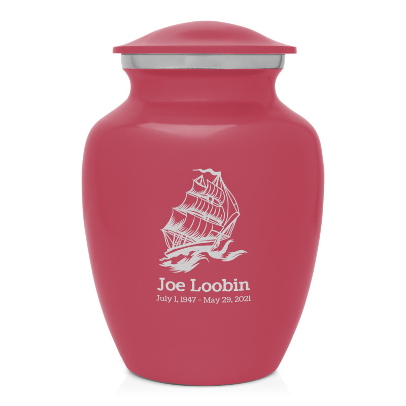 Sailing Ship Sharing Urn - Rose Pink