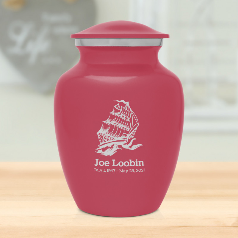 Sailing Ship Sharing Urn - Rose Pink