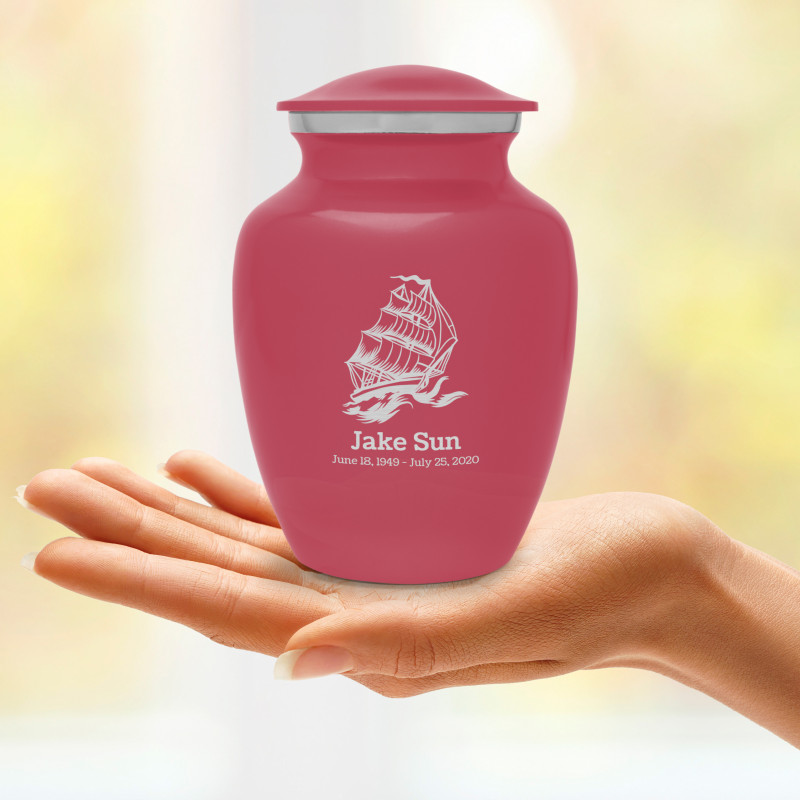 Sailing Ship Sharing Urn - Rose Pink