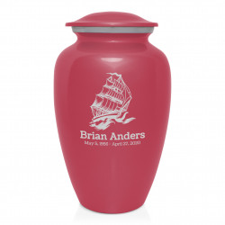 Sailing Ship Cremation Urn - Rose Pink