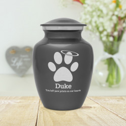 Small Angel Paw Pet Cremation Urn - Gunmetal Gray