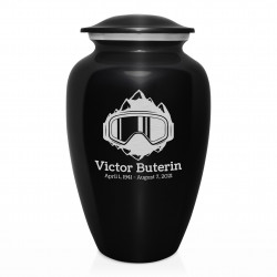 Snow Goggles Cremation Urn - Jet Black