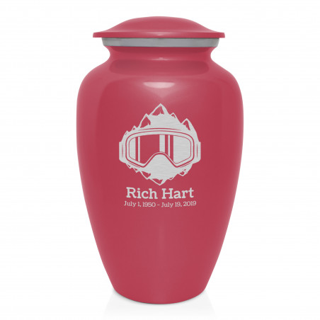 Snow Goggles Cremation Urn - Rose Pink