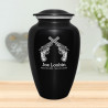Revolver Pistol Cremation Urn - Jet Black