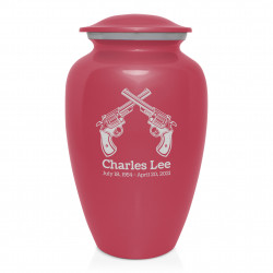 Revolver Pistol Cremation Urn - Rose Pink