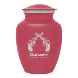 Revolver Pistol Sharing Urn - Rose Pink