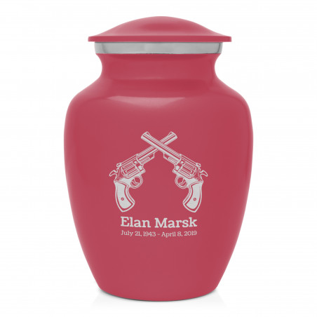 Revolver Pistol Sharing Urn - Rose Pink