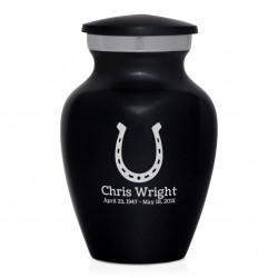 Horseshoe Keepsake Urn - Jet Black