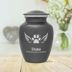 Small Angel Wings Pet Cremation Urn - Gunmetal Gray