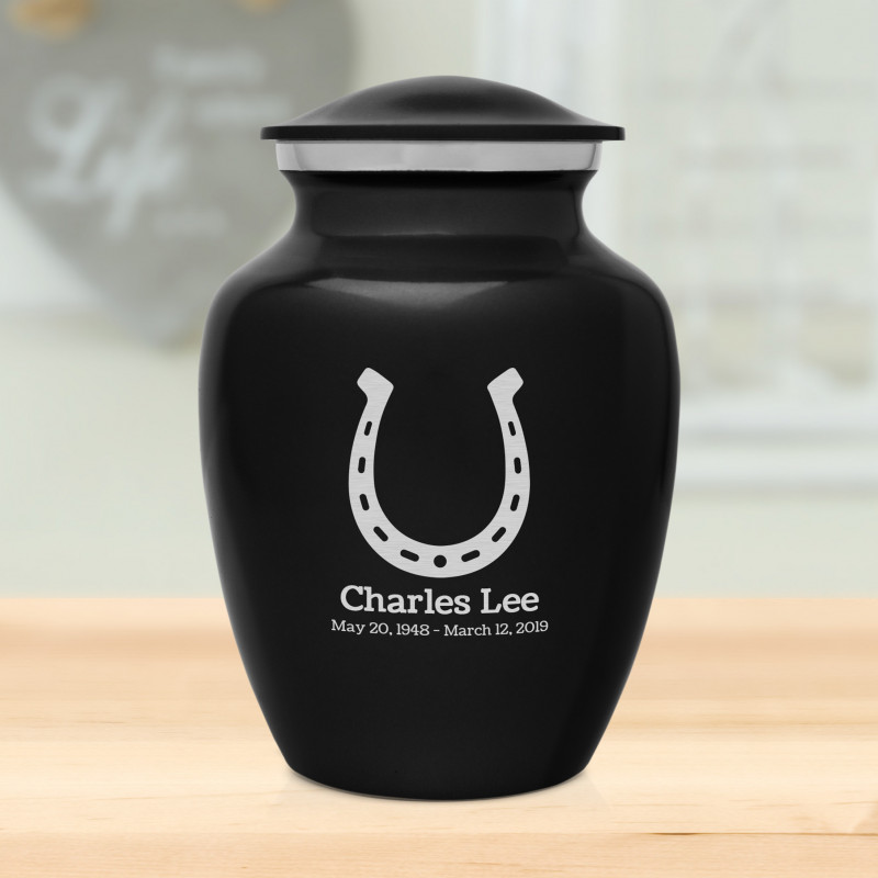 Horseshoe Sharing Urn - Jet Black