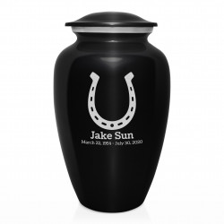 Horseshoe Cremation Urn - Jet Black