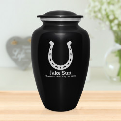 Horseshoe Cremation Urn - Jet Black