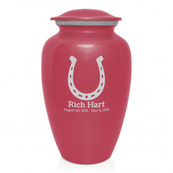 Horseshoe Cremation Urn - Rose Pink