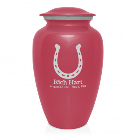 Horseshoe Cremation Urn - Rose Pink