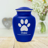 Small Pawprint Pet Cremation Urn - Midnight Blue