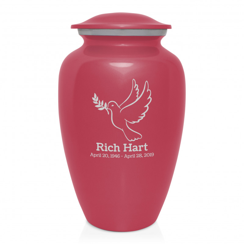 Peace Dove Cremation Urn - Rose Pink