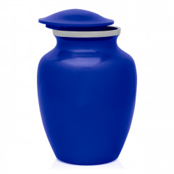 Small Pawprints Heart Pet Cremation Urn - Midnight Blue