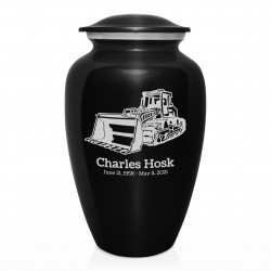 Bulldozer Cremation Urn - Jet Black