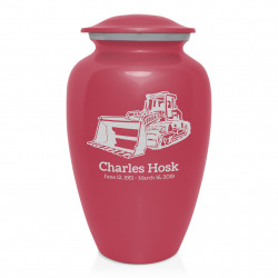Bulldozer Cremation Urn - Rose Pink