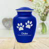 Small Pawprints Heart Pet Cremation Urn - Midnight Blue