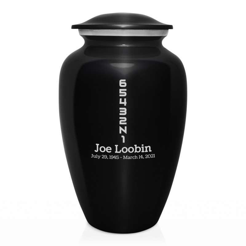 Motorcycle Gears Cremation Urn - Jet Black