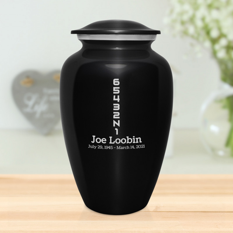 Motorcycle Gears Cremation Urn - Jet Black