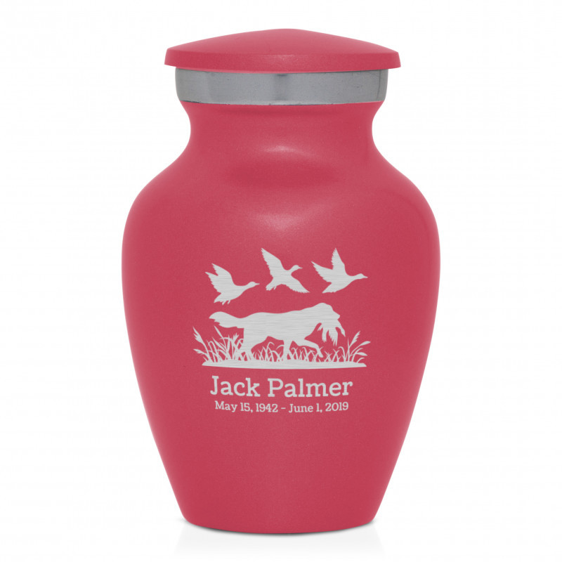 Duck Hunting Dog Keepsake Urn - Rose Pink