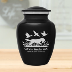 Duck Hunting Dog Sharing Urn - Jet Black