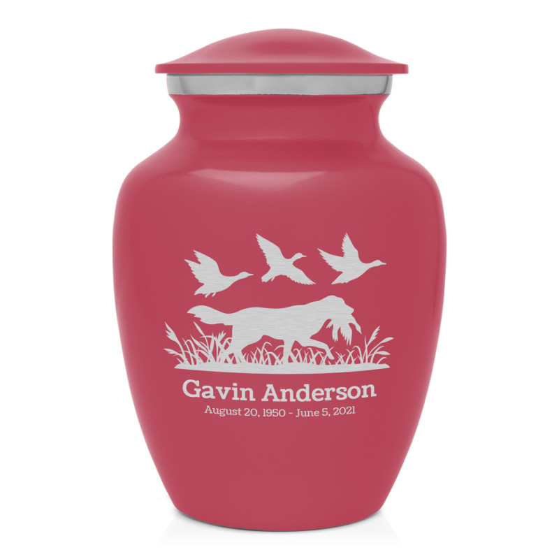 Duck Hunting Dog Sharing Urn - Rose Pink