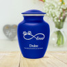 Small Infinite Love Pet Cremation Urn - Midnight Blue