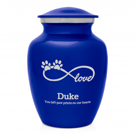 Small Infinite Love Pet Cremation Urn - Midnight Blue