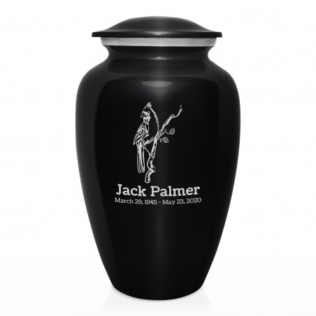Cardinal Cremation Urn - Jet Black
