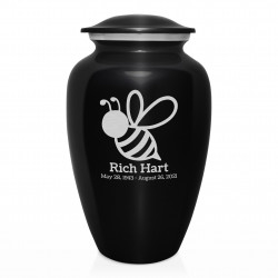 Bee Cremation Urn - Jet Black