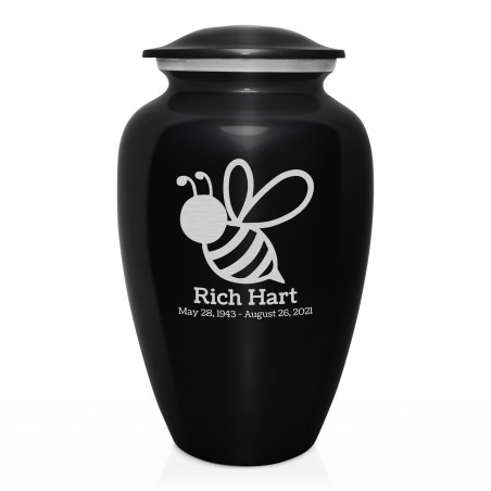 Bee Cremation Urn - Jet Black