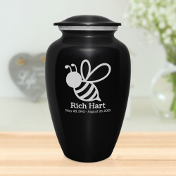 Bee Cremation Urn - Jet Black