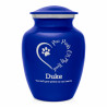 Small Paw Prints On My Heart Pet Cremation Urn - Midnight Blue