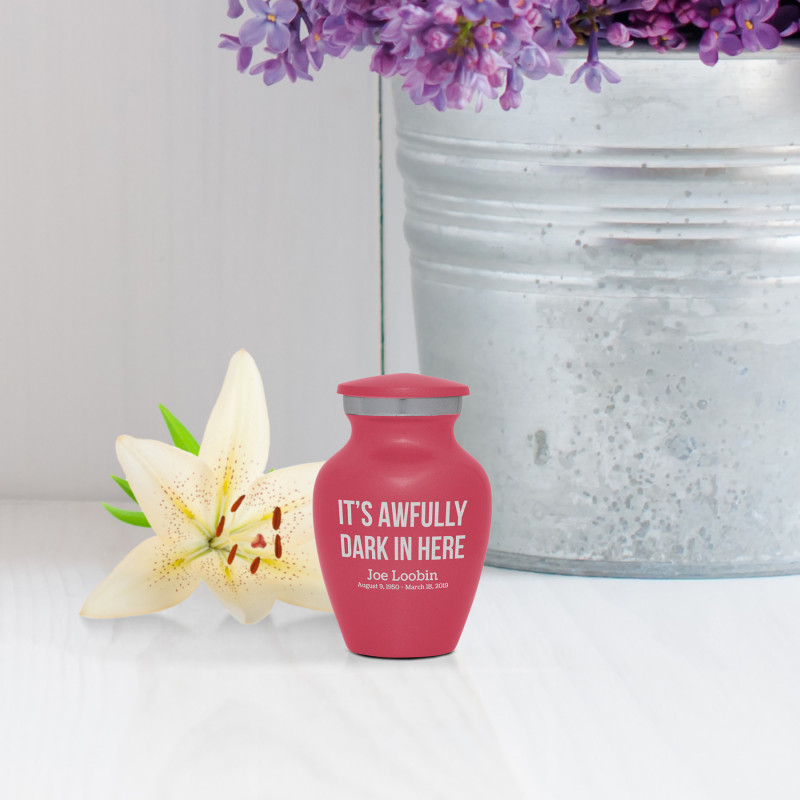 It's Awfully Dark In Here Keepsake Urn - Rose Pink