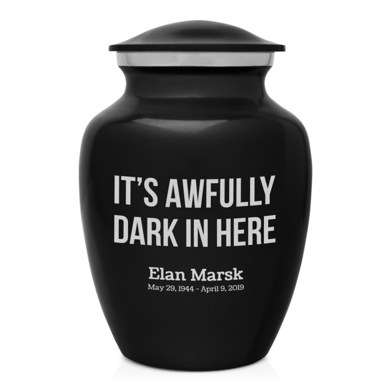 It's Awfully Dark In Here Sharing Urn - Jet Black