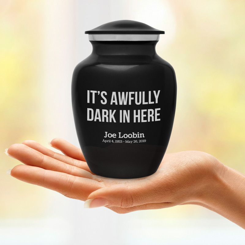 It's Awfully Dark In Here Sharing Urn - Jet Black