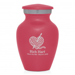 Crochet Heart Keepsake Urn - Rose Pink