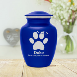Small Angel Paw Pet Cremation Urn - Midnight Blue