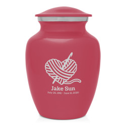 Crochet Heart Sharing Urn - Rose Pink