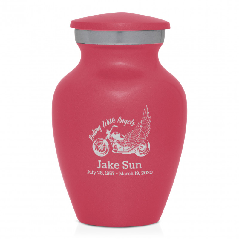 Riding with Angels Motorcycle Keepsake Urn - Rose Pink