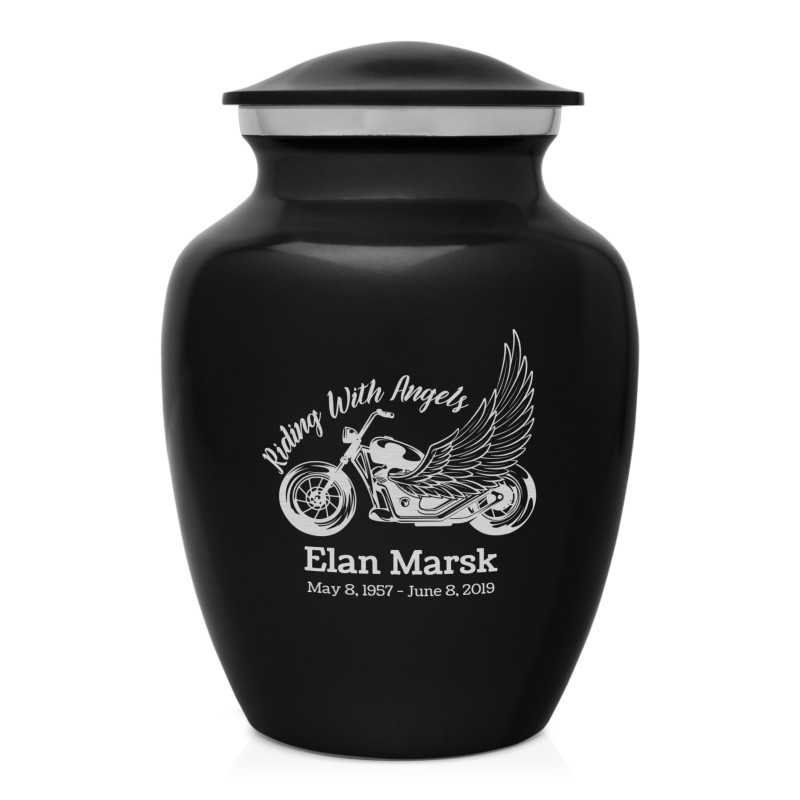 Riding with Angels Sharing Urn - Jet Black