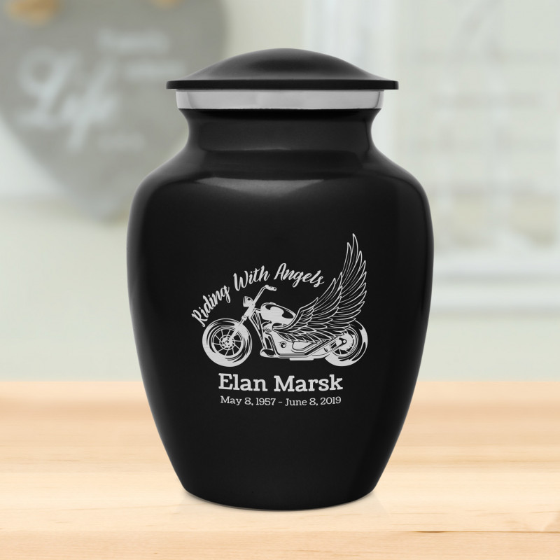 Riding with Angels Motorcycle Sharing Urn - Jet Black