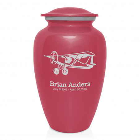 Bush Plane Cremation Urn - Rose Pink