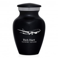 Commercial Airplane Keepsake Urn - Jet Black